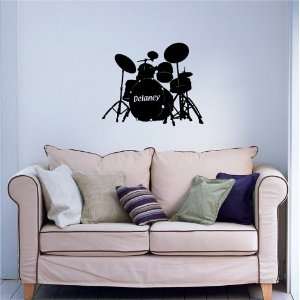  Baby Name Music Drums Wall Sticker Boy Girl Room A573