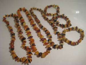 LOT 3 BALTIC AMBER TEETHING BABY NECKLACES And BRACELET  