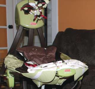 The cradle swing provides a safe, comfortable place for baby to rest 