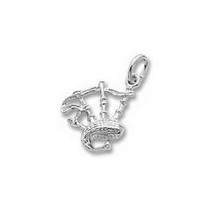  Bagpipes Charm   Sterling Silver Jewelry