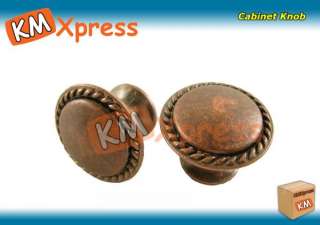 Beaded Copper Kitchen Cabinet Pull Knob  