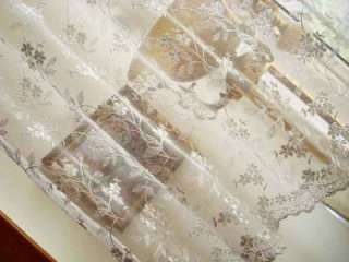 Beautiful Flower Embroidered Lace Sheer Cafe Curtain  