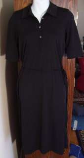 KENNETH COLE Black Stretch Chic Shirtdress Dress S  