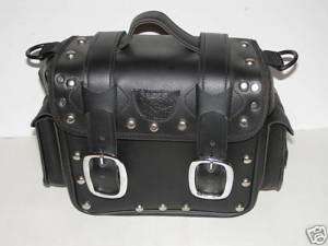 NEW MOTORCYCLE DELUXE LEATHER BIKE TRUNK SADDLE BAG  