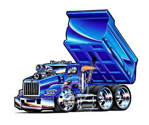 Big Rig Dump Truck Hauler T800 Cartoon Tshirt 5139  