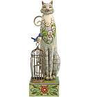 jim shore tall cat w bird cage milly 4009506 one