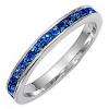 Stackable Blue Sapphire Ice CZ Eternity Band Ring s 8  