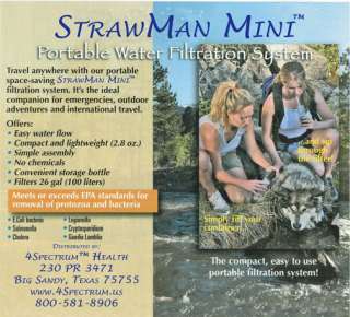 Water Filter Bottle Mini StrawMan x 5 Survival Camp New  