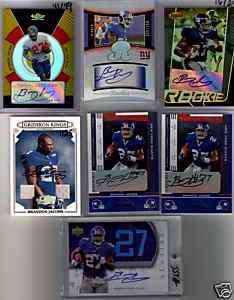 2005 BRANDON JACOBS ROOKIE EXQUISITE PATCH AUTO JERSEY LOT 12 ULTIMATE 