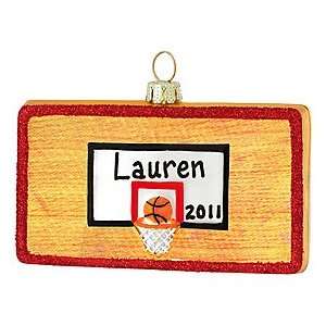  Personalized Basketball Court Glass Ornament