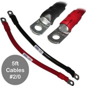   Pair of Battery Interconnect Cables 5 Foot w 3/8 Lugs Electronics