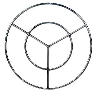   Stainless Round Double Propane Fire Pit Ring Patio, Lawn & Garden