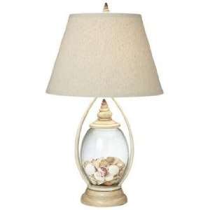   Reflections Ivory and Clear Glass Table Lamp