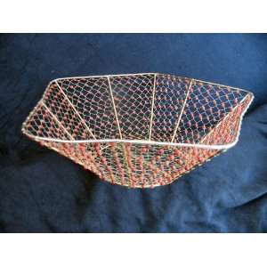    Hand Crafted Beautiful Red Beaded Basket/Tray