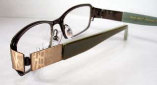 Nicole Miller Abstract Gold Sage Eyeglass Women Frames Eyewear  