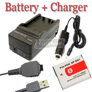 Battery&Charger&USB Cable for sony DSC W120 W110 W130  