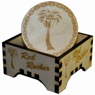 Cabo Wabo Red Rocker Wood Coasters (6 to a set W/Box)  