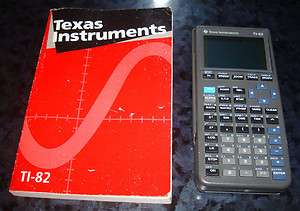   INSTRUMENTS TI 82 Graphing Calculator W/ BOOK Manual GOOD WORKS ti82