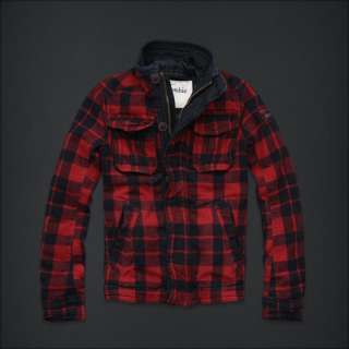 Abercrombie KIDS Boys NWT Keene Valley Red Plaid Lined Jacket Coat 