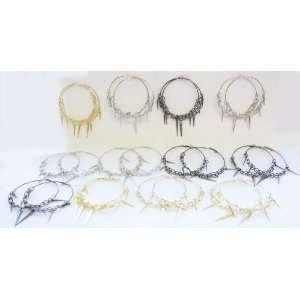  Set Of 12 Large Spear Head Hoop Earrings 