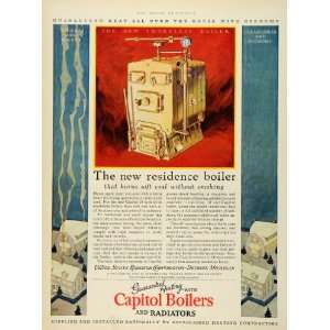  1927 Ad Capitol Boilers Radiators Household Heating 