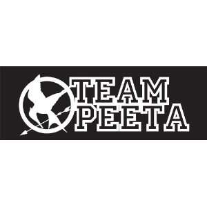  Hunger Games Team Peeta Mocking Jay Sticker Decal. White 