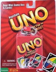 UNO Game cards KEYCHAIN Keyring Basic Fun miniature NEW  