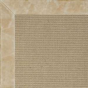 Fibreworks Jute Textured Boucle Bordered with Distressed Leather Irish 