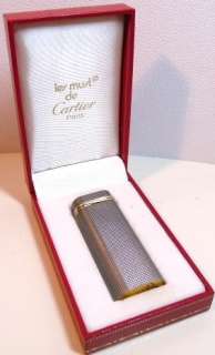 CARTIER Silver Lighter Briquet Feuerzeug Accendino Mechero Manual 