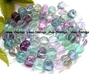   9x10mm fluorite roundel carved pumpkin Beads 16 high quality  