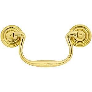   Drawer Pulls. 3 1/2 Solid Brass Swan Neck Bail Pull