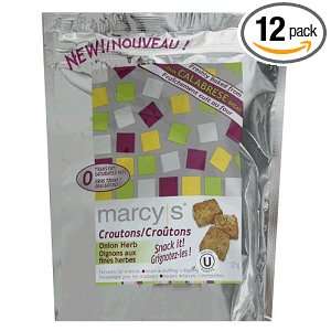 Marcys Croutons Calabrese, Onion Herb, 4.4 Ounce Bags (Pack of 12)