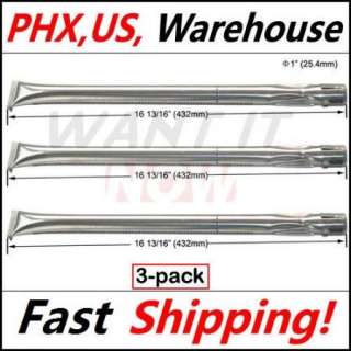 Charmglow Stainless Steel Gas Grill Burner 10361 3 Pack  