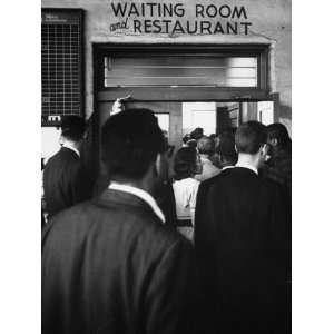 Freedom Riders Enter White Waiting Room and Restaurant of Bus Terminal 