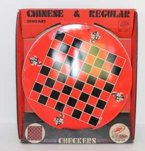 Ohio Art Checkers and Chinese Checkers Metal Tin Board Game  