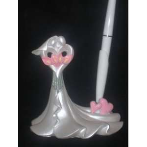   Bride and Groom with Pink Calla Lily Bouquet Pen Set
