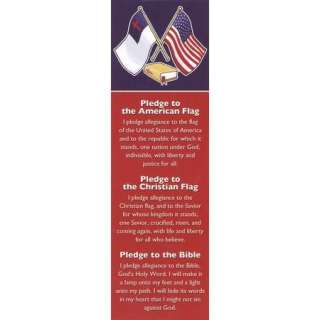 SET/2 Bookmarks Pledges/ American/Christian flags/Bible  