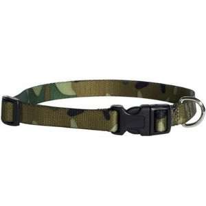    Green Camouflage Dog Collar Adjustable 6 10 inch