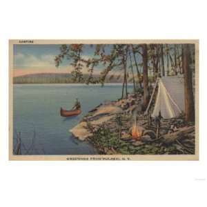  Pulaski, NY View of Canoe, Camping, Tent, Lake   Pulaski 