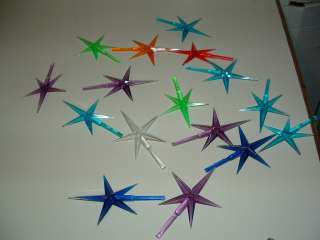   Christmas Tree Plastic Topper Stars Assorted Colors Larger Trees