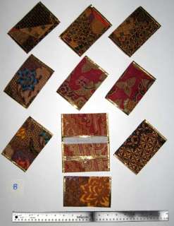 This lot of ten different genuine Indonesian batik purses is 