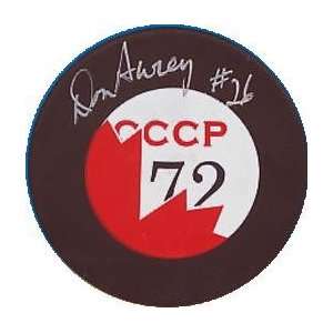  Don Awrey Autographed Puck   Team Canada 1972)