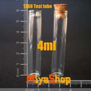   Clear Glass Bottle Vial Cork 4ml Wishing Oil Borosilicate Test tube
