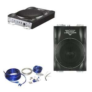  Lanzar Car Amplified Subwoofer and Installation Kit 