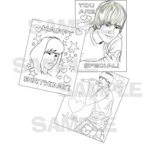 JUSTIN BIEBER birthday party fun COLORING PAGES favors  
