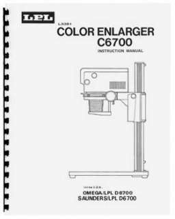 LPL 6700 Dichroic Color Enlarger Instruction Manual  