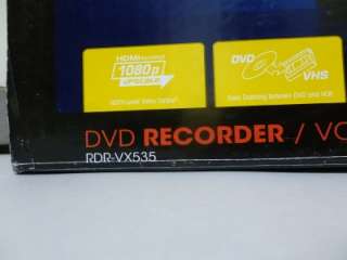 Sony RDR VX535 DVD Recorder & VCR Combo Player 1080p HDMI Upscaling 