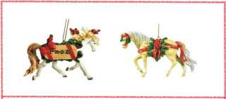 Horse of a Different Color Ornaments SET of 2   Pine Bundles & Noel 