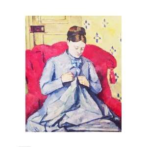  Madame Cezanne sewing by Paul Cezanne 18.00X24.00. Art 