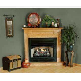 Comfort Flame Cabinet Corner Mantel  32in Medium Oak  